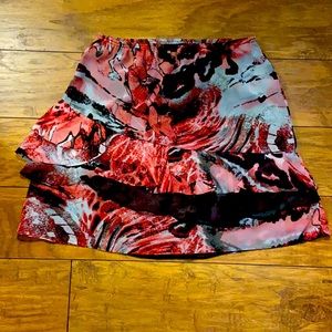 Red & Black Ruffle Skirt